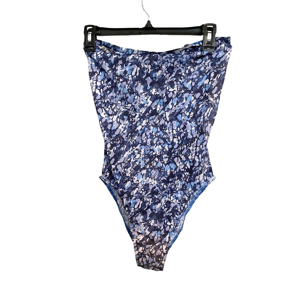 Kiniki One-Piece Blue Swimsuit (Tan-Through Swimwear)
